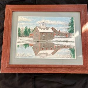 The Olde Grist Mill, Kennebunkport, ME framed artwork by Kurt W. Kellar 1986